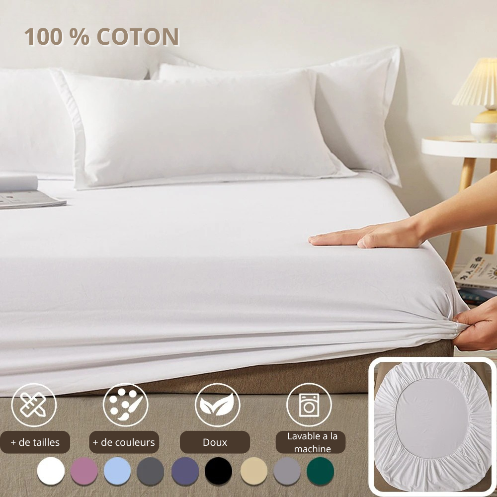 Drap-Housse 100 % Coton avec Élastiques – Confort & Maintien