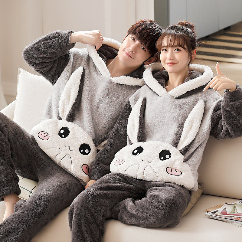 Ensemble Loungewear Fashion à Capuche | Polaire Douce Coral Fleece – Tenue Décontractée Mixte