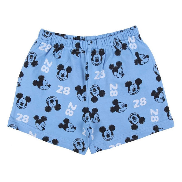 Pyjama Enfant Mickey Mouse Bleu – Ensemble Été 100 % Coton