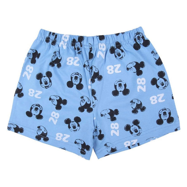 Pyjama Enfant Mickey Mouse Bleu – Ensemble Été 100 % Coton