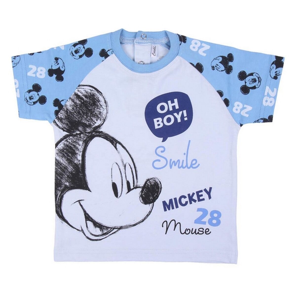 Pyjama Enfant Mickey Mouse Bleu – Ensemble Été 100 % Coton