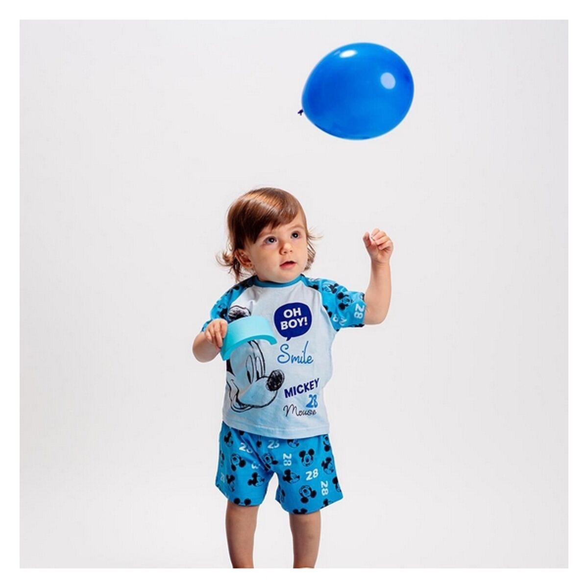 Pyjama Enfant Mickey Mouse Bleu – Ensemble Été 100 % Coton