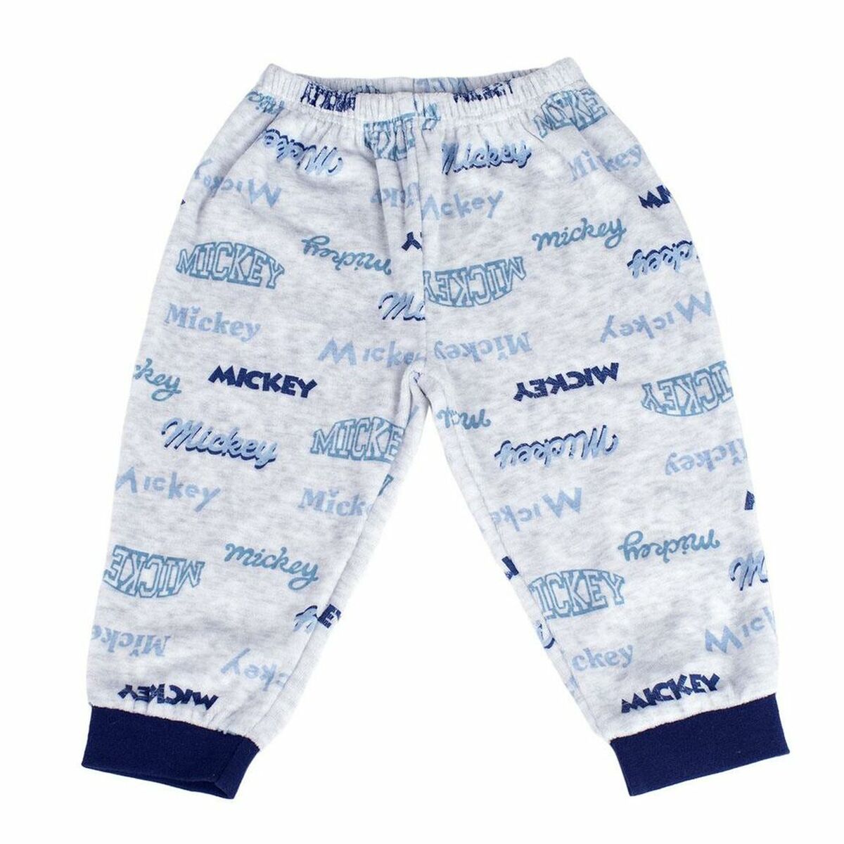 Pyjama Bébé Mickey Mouse Gris – 100 % Coton Manches Longues