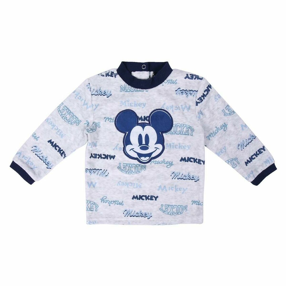 Pyjama Bébé Mickey Mouse Gris – 100 % Coton Manches Longues