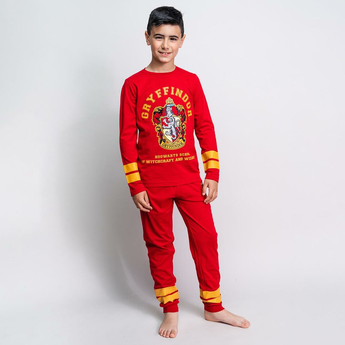 Pyjama Enfant Harry Potter Rouge – 100 % Coton Maison Gryffondor Manches Longues