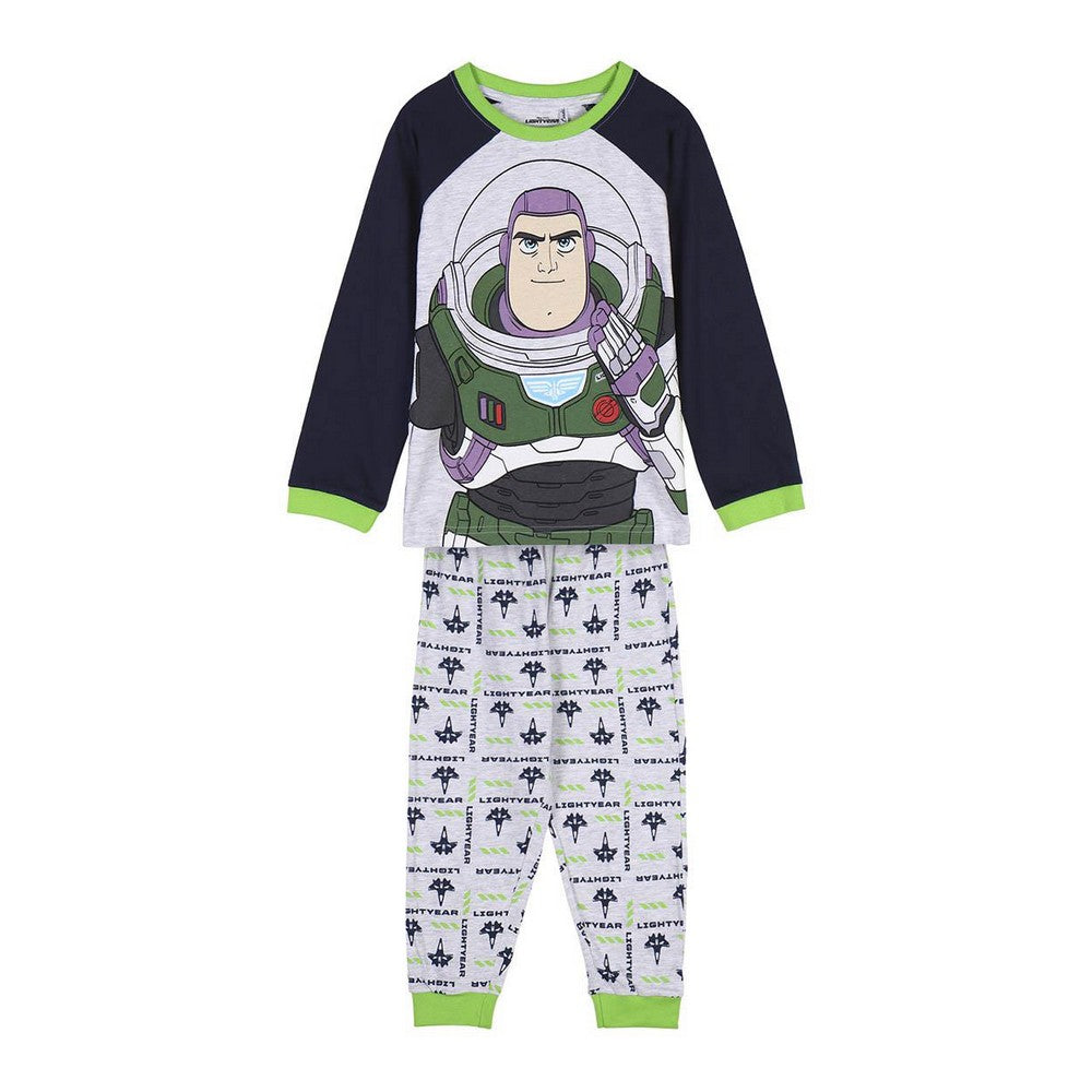 Pyjama Enfant Buzz L’Éclair Gris – 100 % Coton Manches Longues