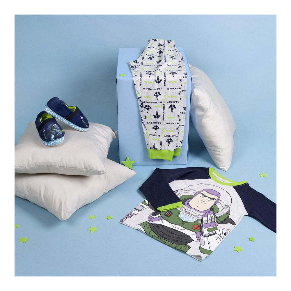 Pyjama Enfant Buzz L’Éclair Gris – 100 % Coton Manches Longues