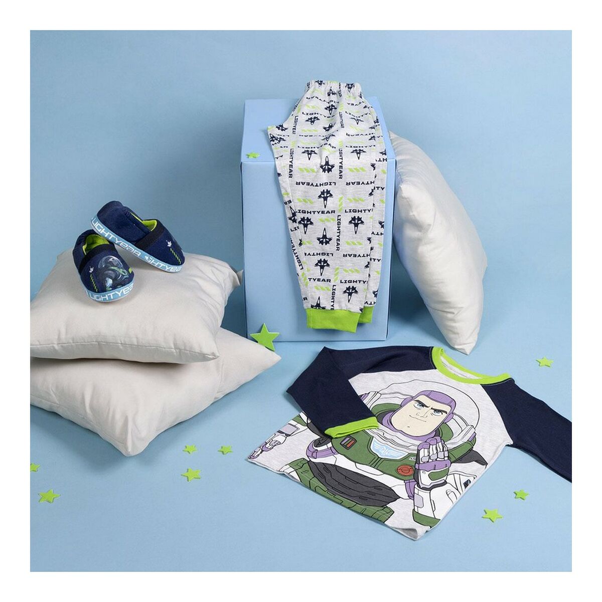Pyjama Enfant Buzz L’Éclair Gris – 100 % Coton Manches Longues