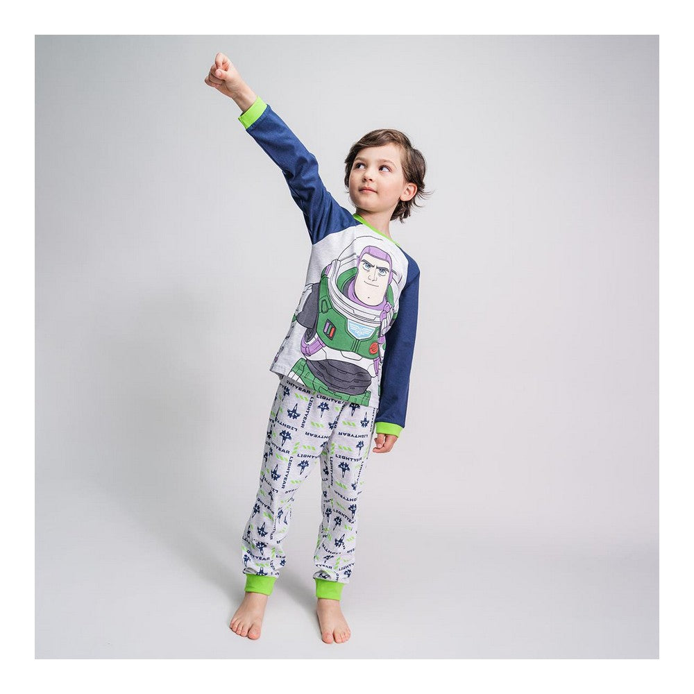 Pyjama Enfant Buzz L’Éclair Gris – 100 % Coton Manches Longues