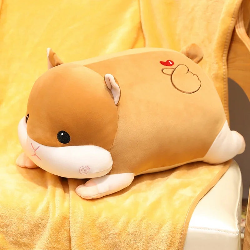 Coussin Peluche Animal 40 cm – Hamster, Cochon ou Souris