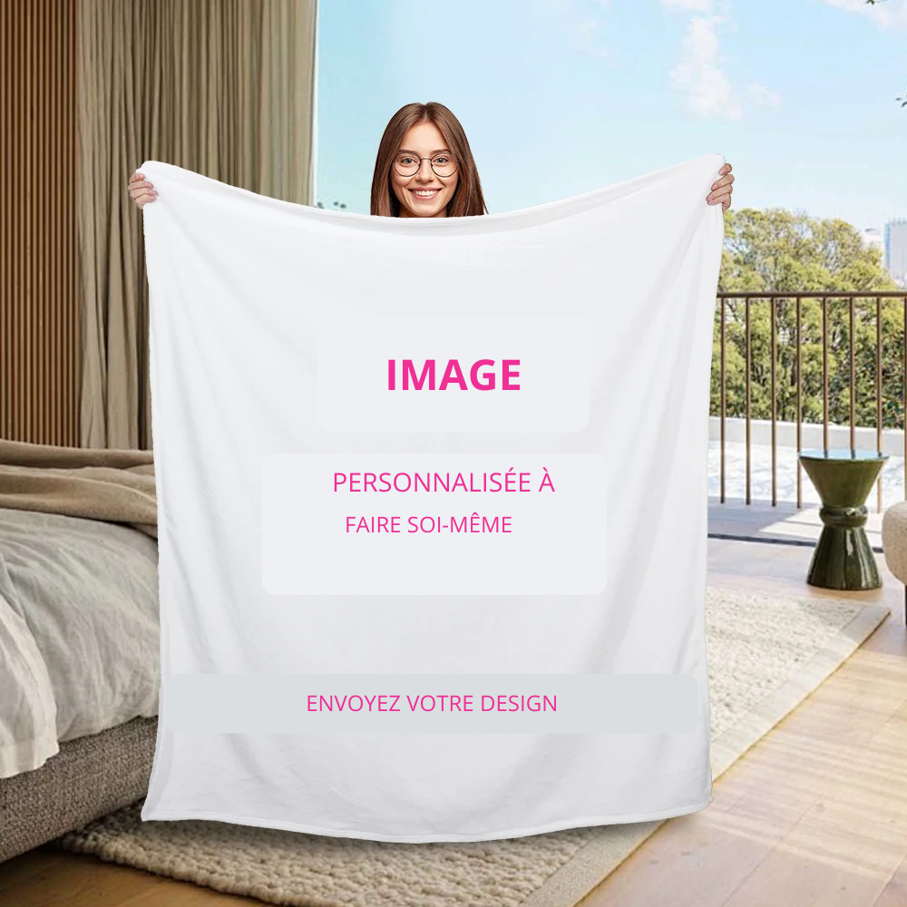 Couverture Personnalisée – Photo, Texte ou Design Original | Cadeau Unique pour Famille, Amis & Animaux