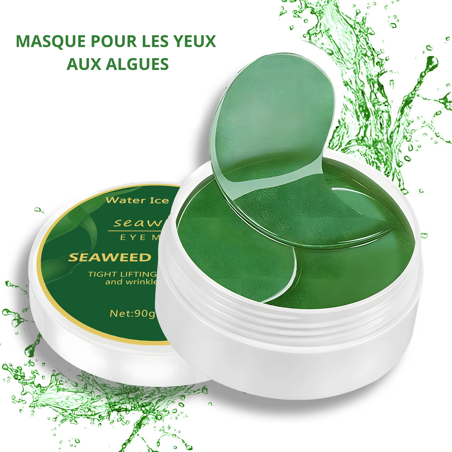 60 Patchs Yeux Collagène Algue & Acide Hyaluronique – Anti-Cernes & Hydratation Intense