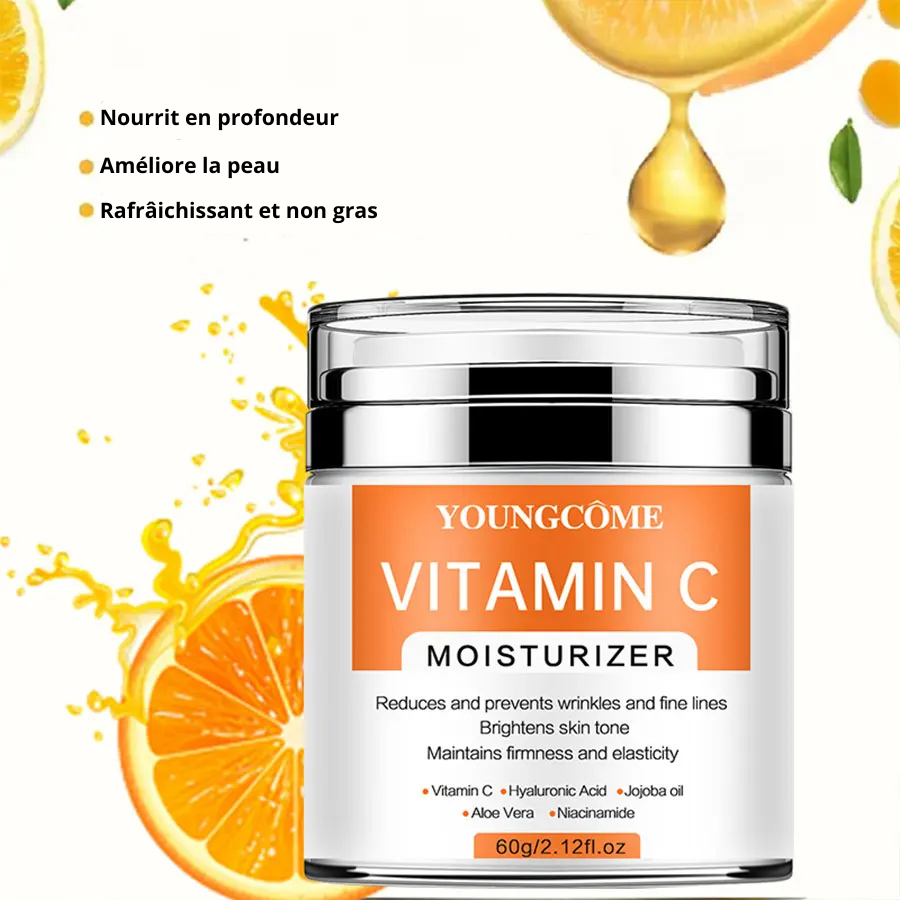 YOUNGCOME Crème Visage à la Vitamine C – Anti-Taches, Éclat & Hydratation | Soin Anti-Âge & Unifiant