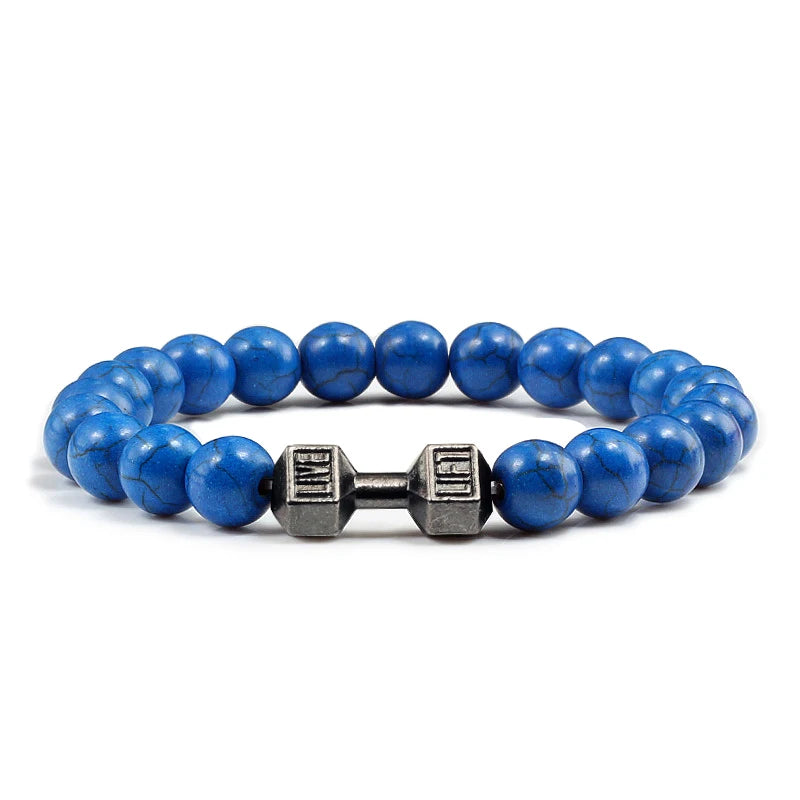 Bracelet Pierre de Lave Noire & Blanche – Bijou Sport, Force & Équilibre