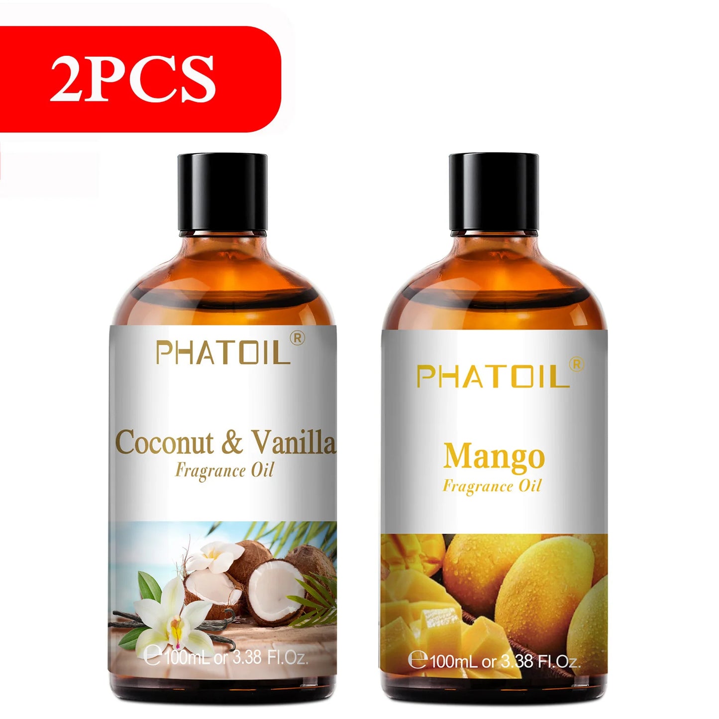 Huile Aromathérapie PHATOIL 100ml – Coco, Vanille, Fraise, Citron | Pour Diffuseur & Bougies