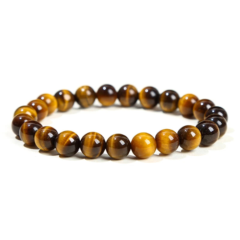 Bracelet en Pierres Naturelles – Améthyste, Œil de Tigre, Quartz, Agate | Bijou Énergétique Unisexe |