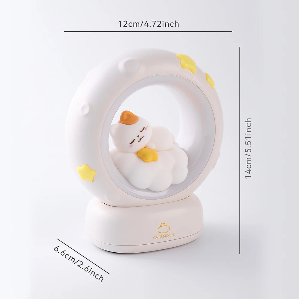 Veilleuse Lune Animaux – Lapin, Chat ou Panda