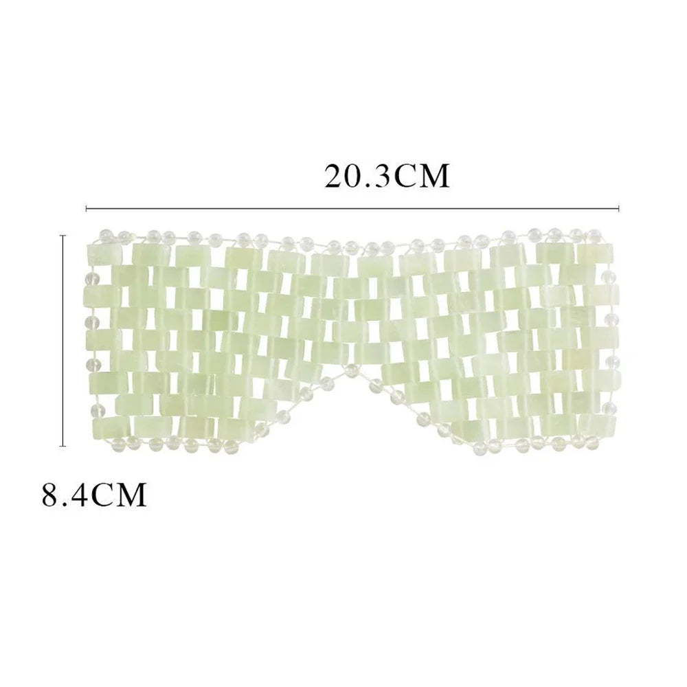 Masque de massage rafraîchissant pour les yeux en jade naturel, pour la relaxation des yeux, sommeil réparateur...