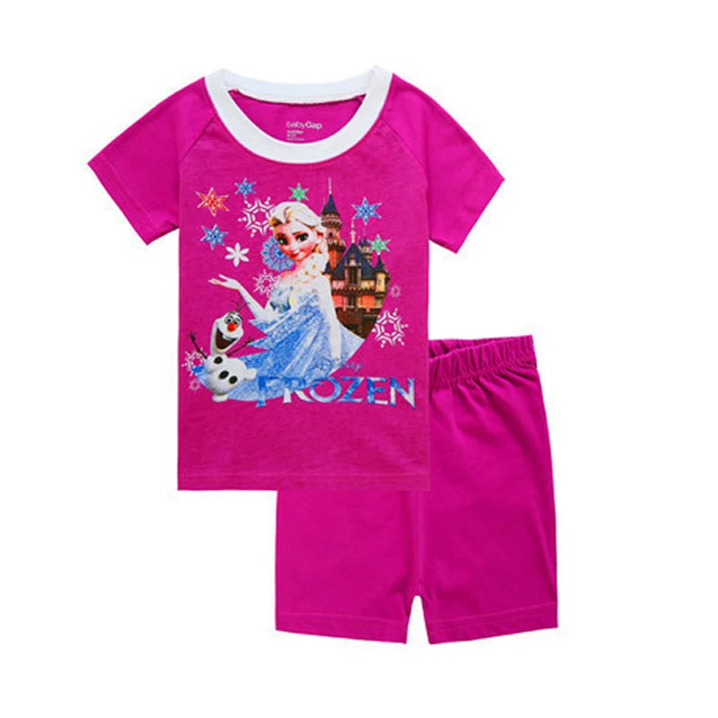 Pyjama Été Enfant – Ensemble Coton à Manches Courtes Elsa, Minnie & Autres Motifs | Fille & Bébé