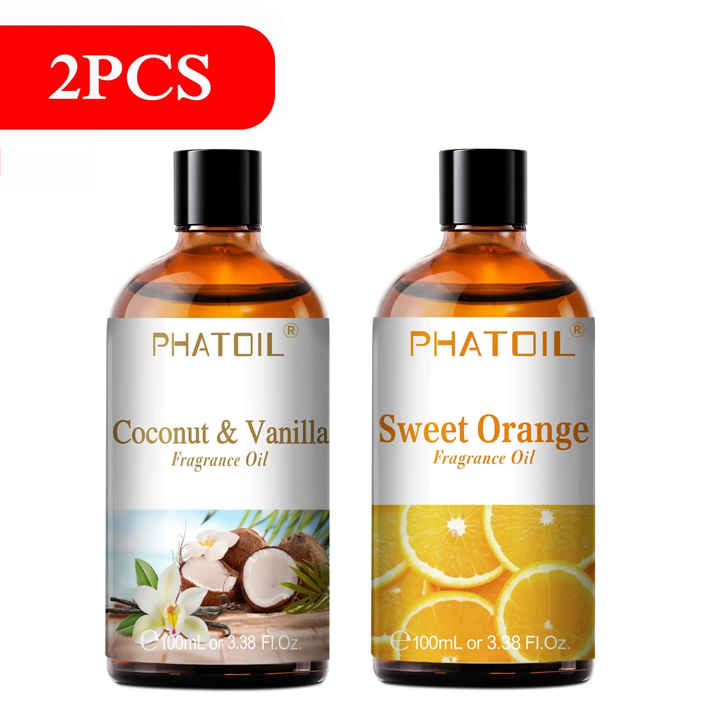 Huile Aromathérapie PHATOIL 100ml – Coco, Vanille, Fraise, Citron | Pour Diffuseur & Bougies