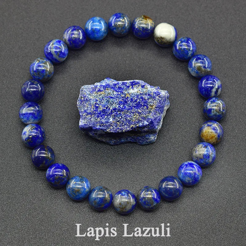 Bracelet en Apatite Bleue Naturelle – Énergie, Circulation & Vitalité