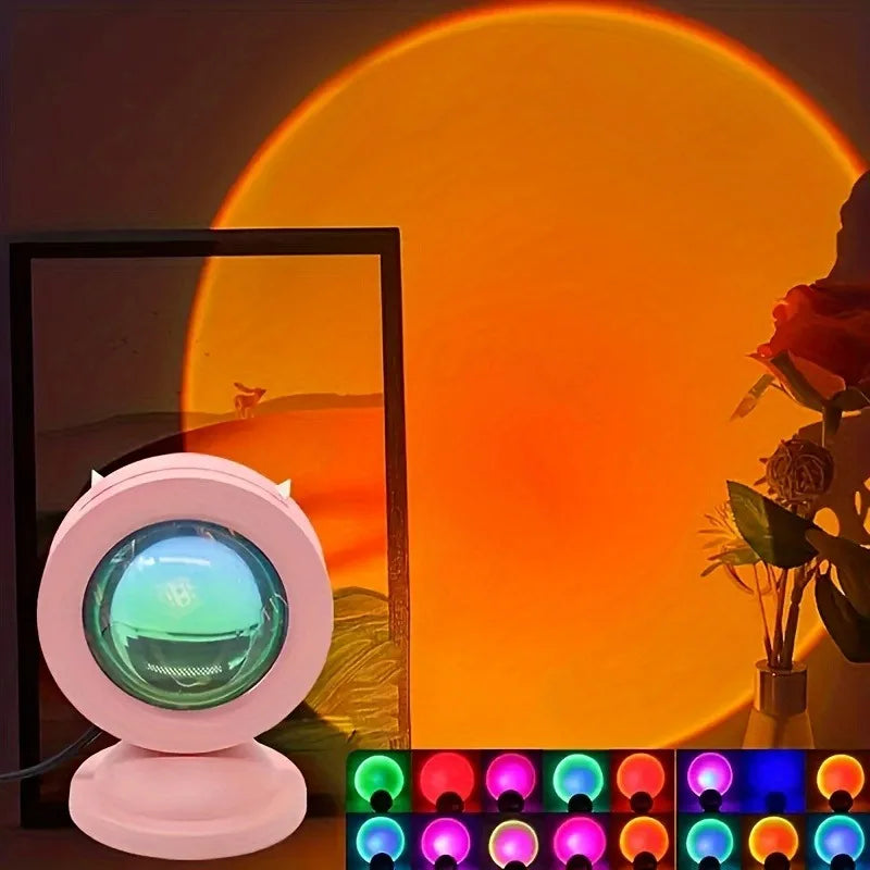Lampe Sunset LED 16 Couleurs avec Télécommande – Lumière Ambiance Coucher de Soleil | Déco Chambre & Relaxation