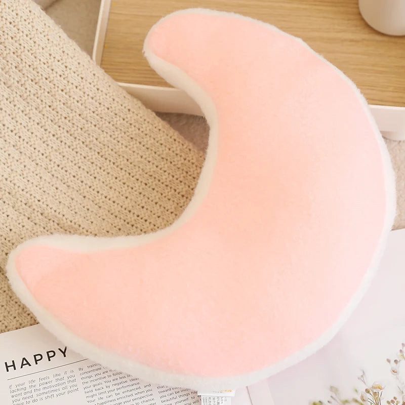 Coussins Peluche Décoratifs – Formes Ciel & Nature | Étoile, Lune, Fleur, Cœur, Arc-en-ciel