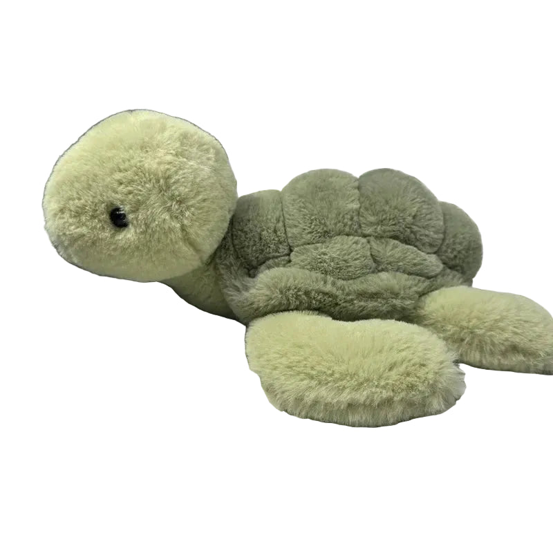 Peluche tortue de mer verte, carapace texturée et nageoires douces