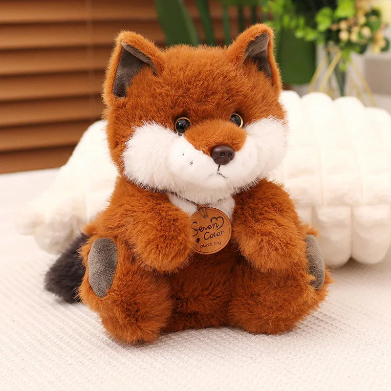 Peluche Renard Kawaii – Assis ou Allongé | Compagnon Doux & Déco Enfant