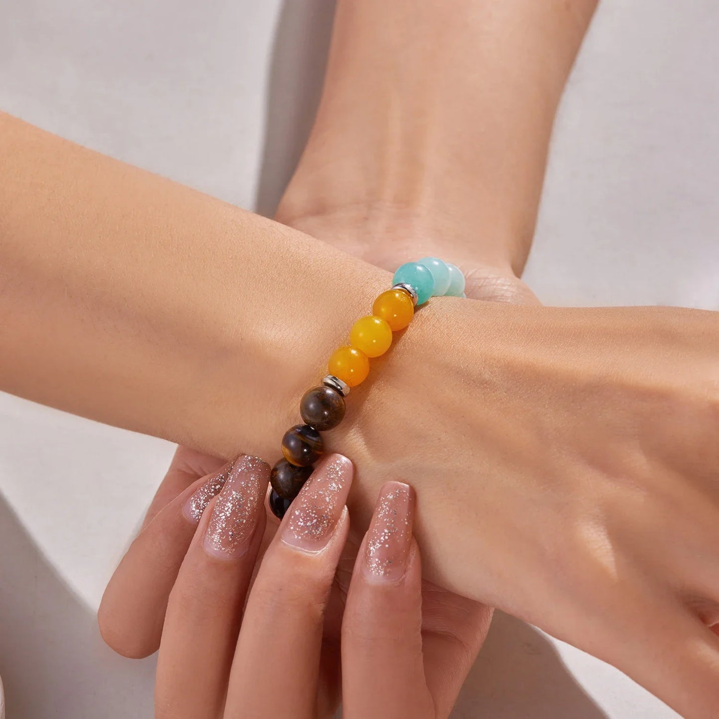 Bracelet Symbolique en Pierres Naturelles – Protection, Apaisement & Énergie Spirituelle
