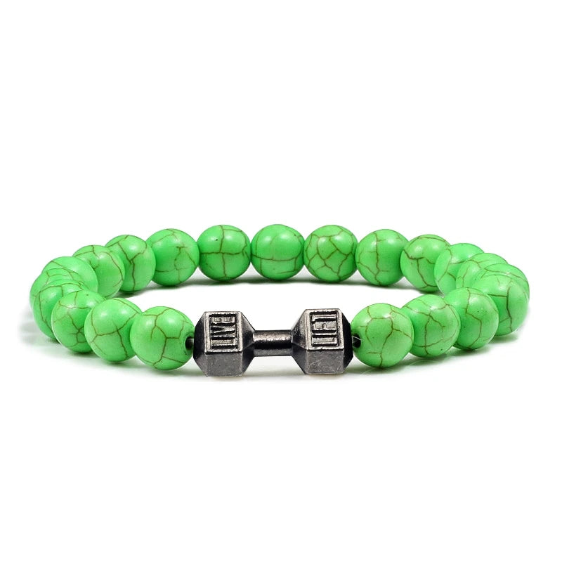 Bracelet Pierre de Lave Noire & Blanche – Bijou Sport, Force & Équilibre