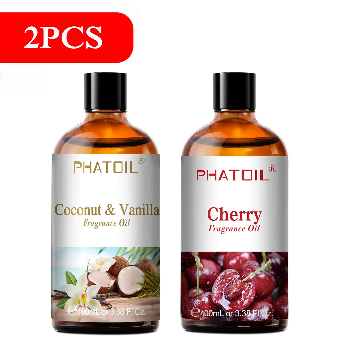 Huile Aromathérapie PHATOIL 100ml – Coco, Vanille, Fraise, Citron | Pour Diffuseur & Bougies