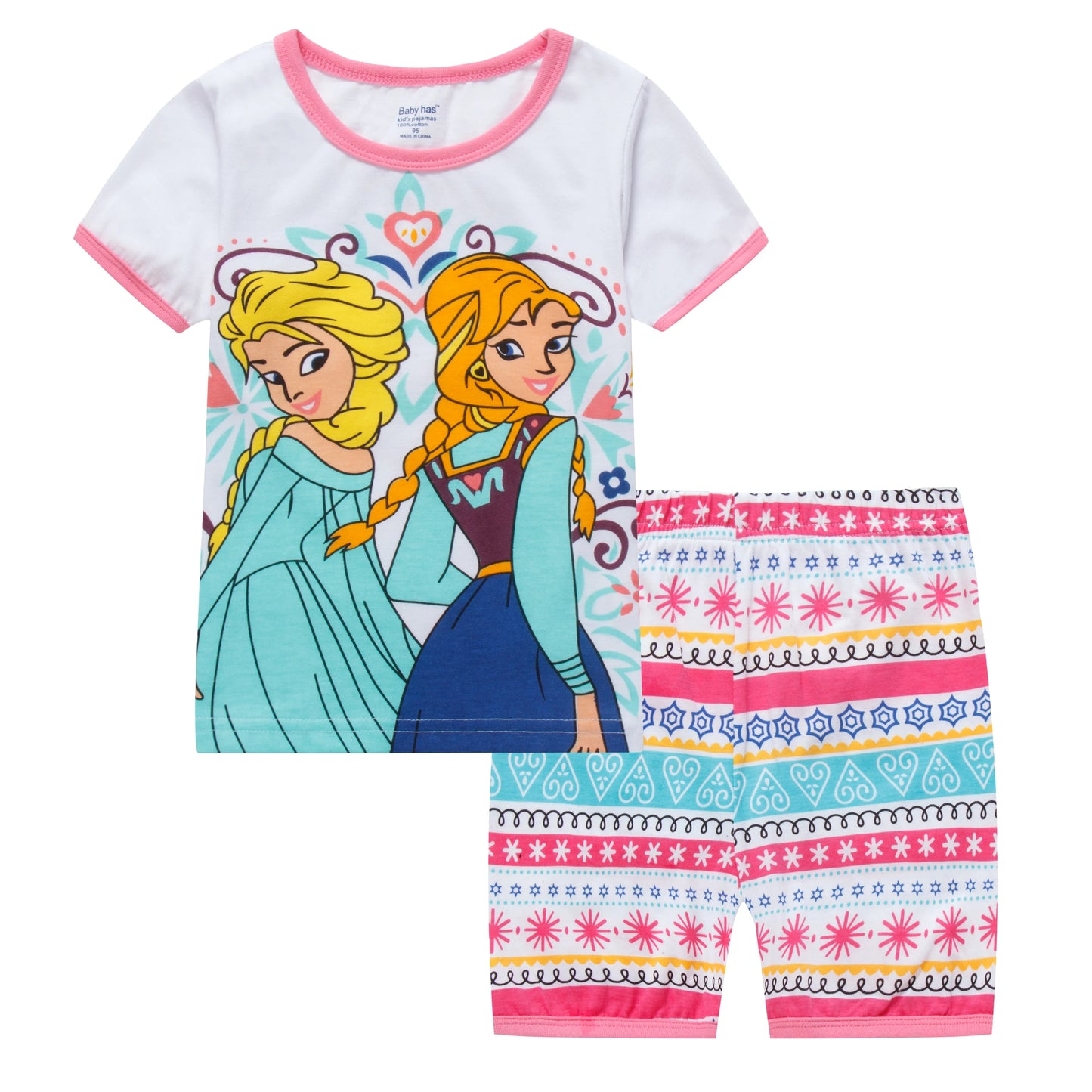 Pyjama Été Enfant – Ensemble Coton à Manches Courtes Elsa, Minnie & Autres Motifs | Fille & Bébé