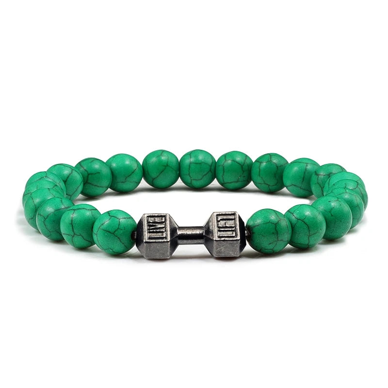 Bracelet Pierre de Lave Noire & Blanche – Bijou Sport, Force & Équilibre