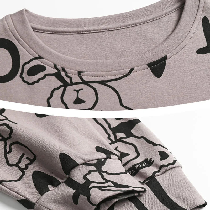 Pyjama Homme Grande Taille – Ensemble 2 Pièces Motif Ours Cartoon