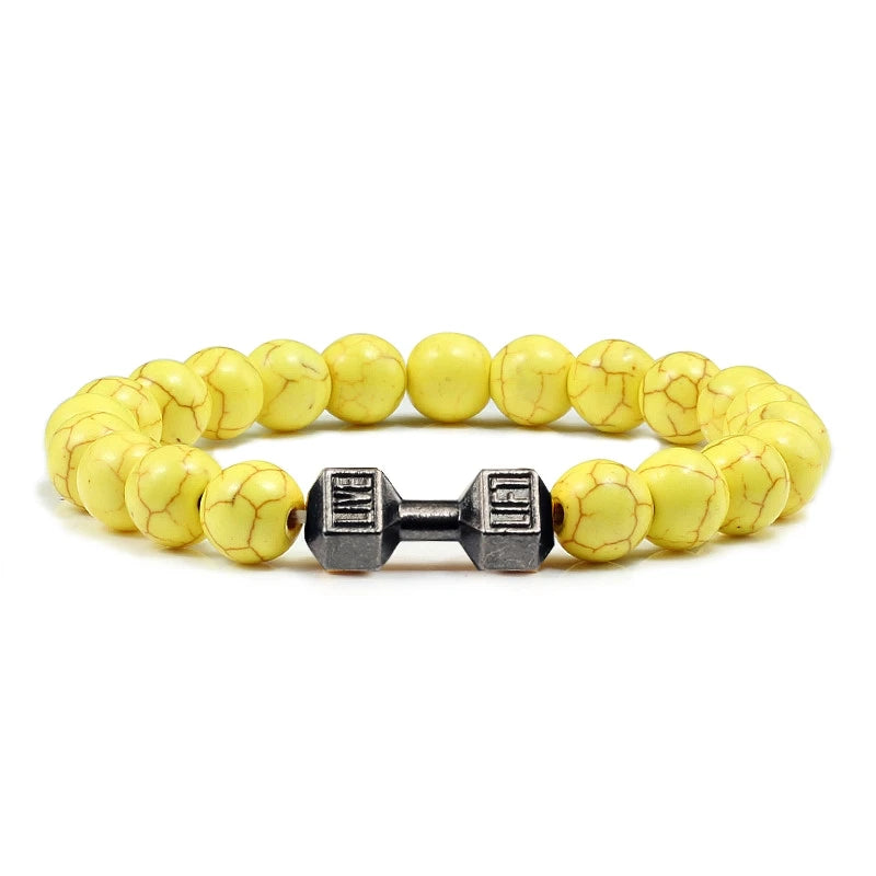 Bracelet Pierre de Lave Noire & Blanche – Bijou Sport, Force & Équilibre