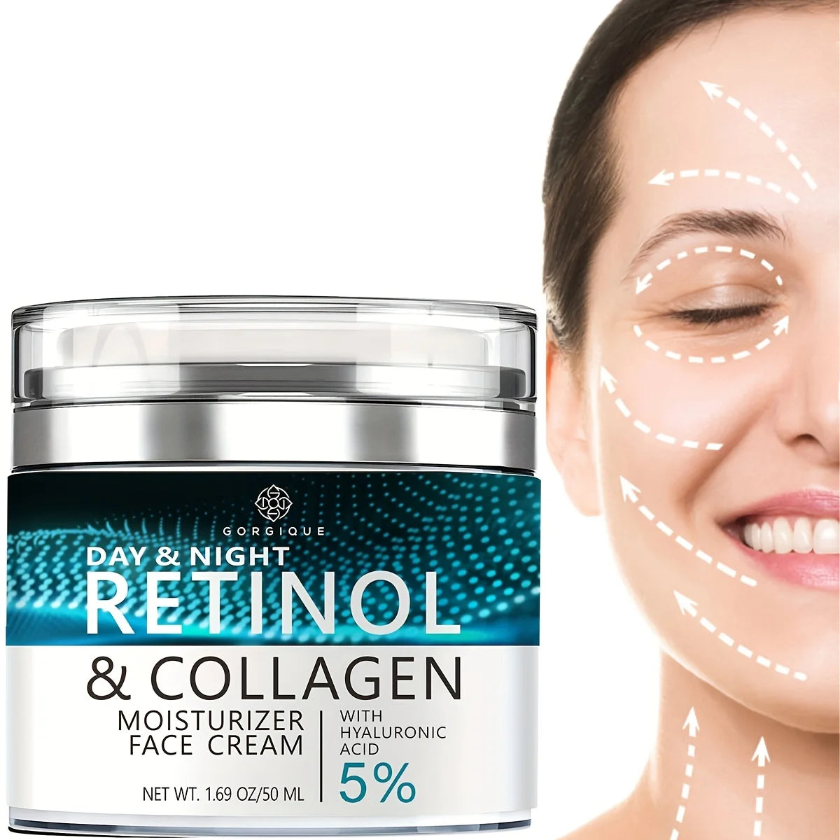 Crème Visage Hydratante au Rétinol – Anti-Âge Jour & Nuit | Réduction des Rides, Hydratation Intense