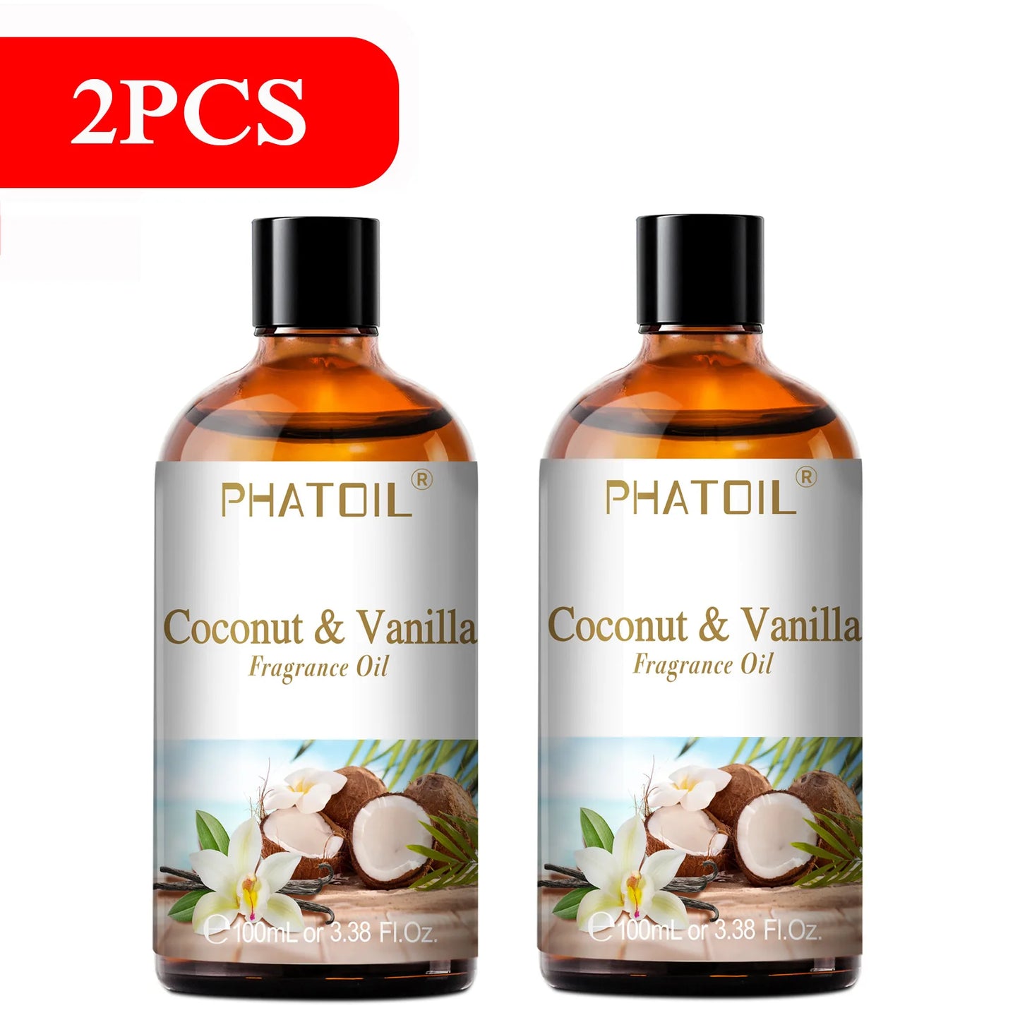 Huile Aromathérapie PHATOIL 100ml – Coco, Vanille, Fraise, Citron | Pour Diffuseur & Bougies