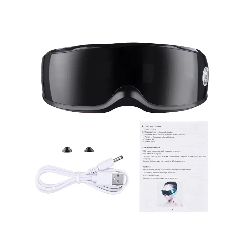 Masque de Massage Oculaire Intelligent – 9 Modes Vibratoires & Thérapie Magnétique | Soulage la Fatigue, Cernes & Stress Visuel