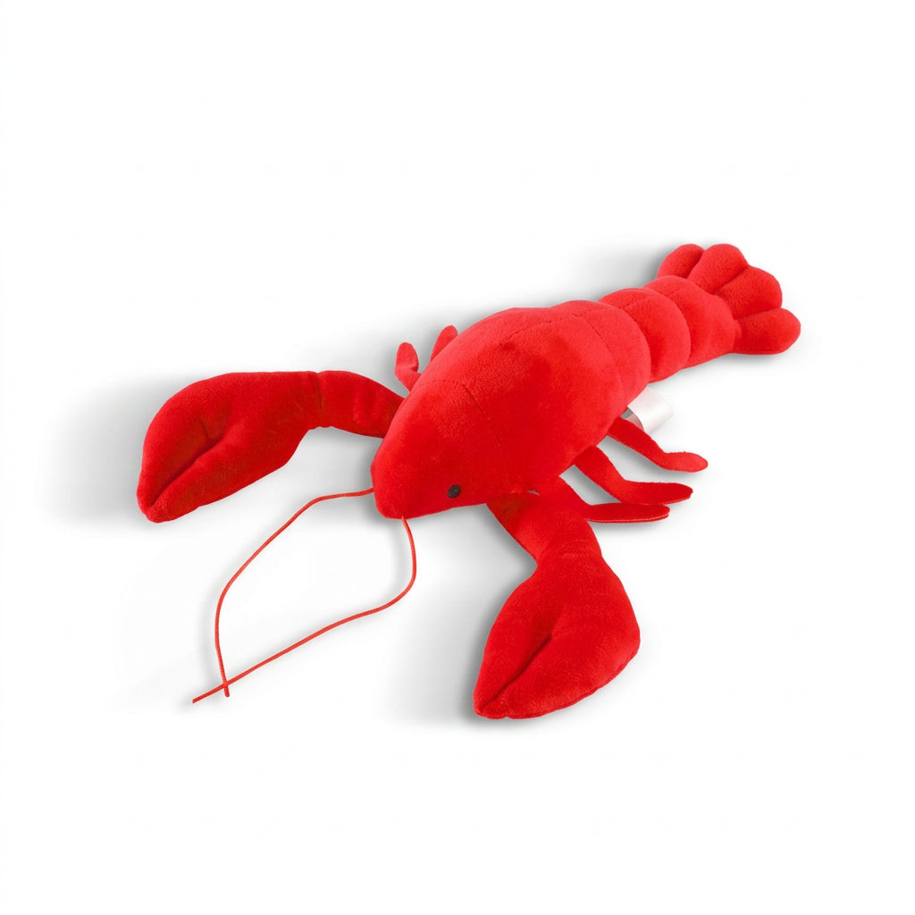 Peluche homard rouge de 26 cm, sur fond blanc