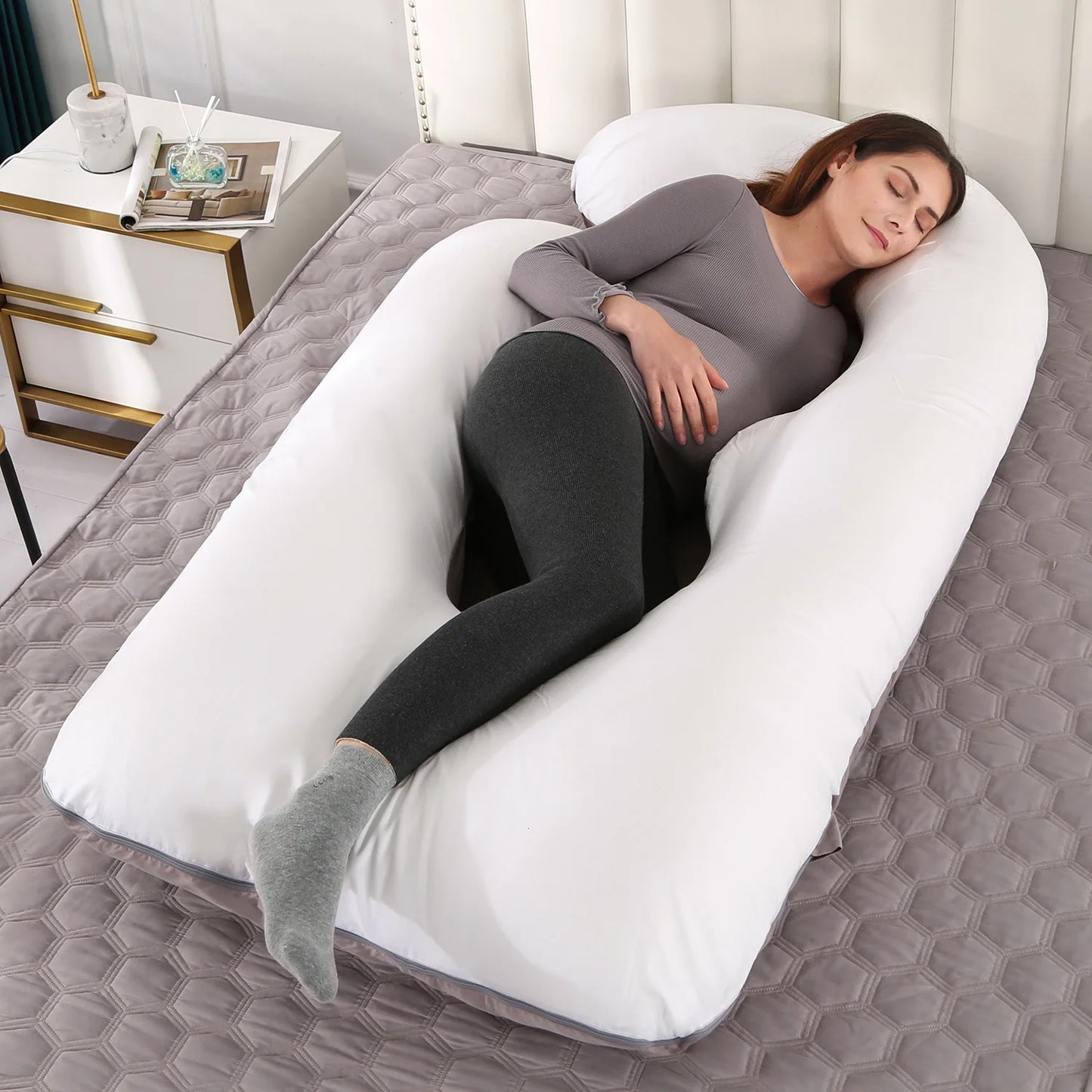 Oreiller – Coussin de Grossesse & Allaitement | Soutien Dos, Jambes & Ventre