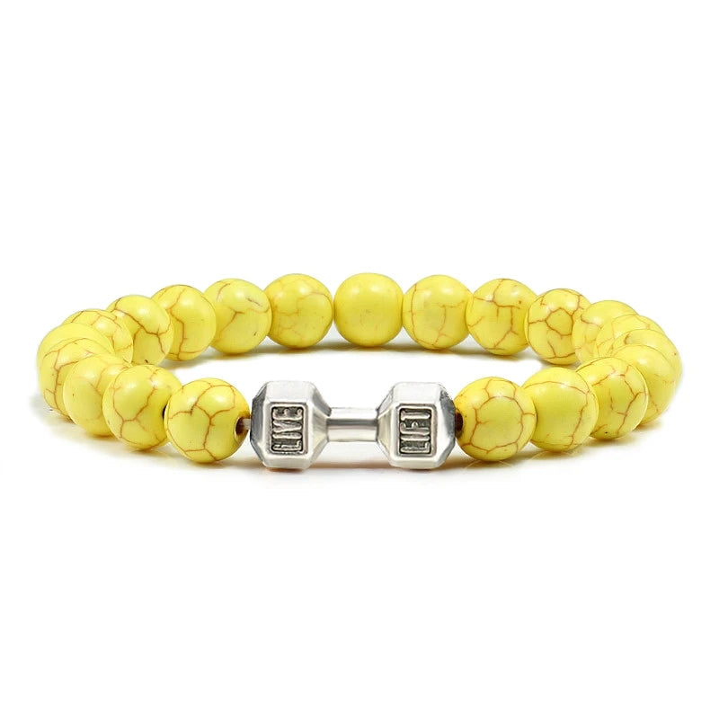 Bracelet Pierre de Lave Noire & Blanche – Bijou Sport, Force & Équilibre