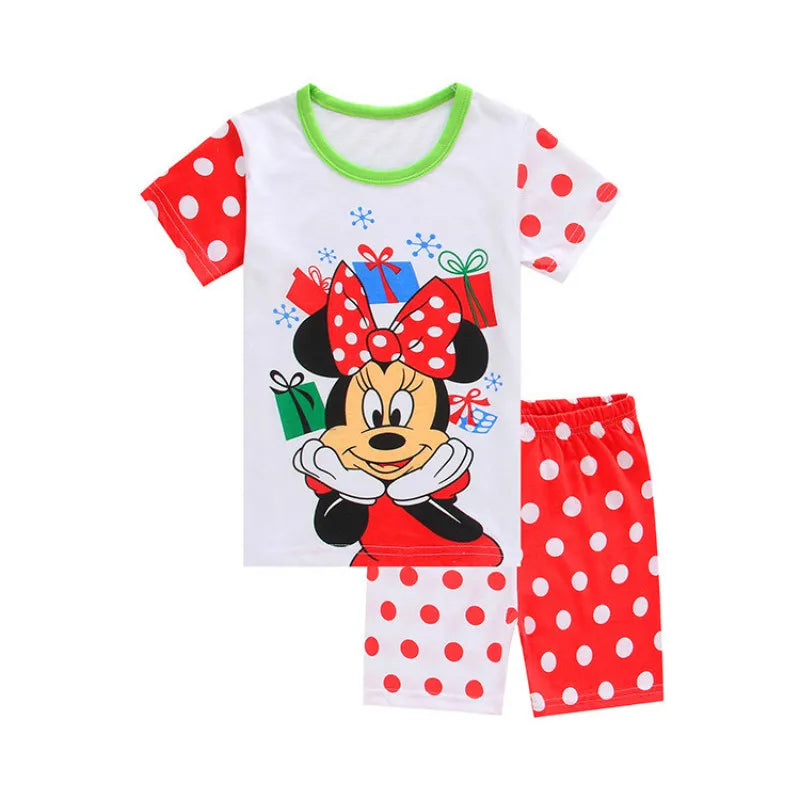 Pyjama Été Enfant – Ensemble Coton à Manches Courtes Elsa, Minnie & Autres Motifs | Fille & Bébé