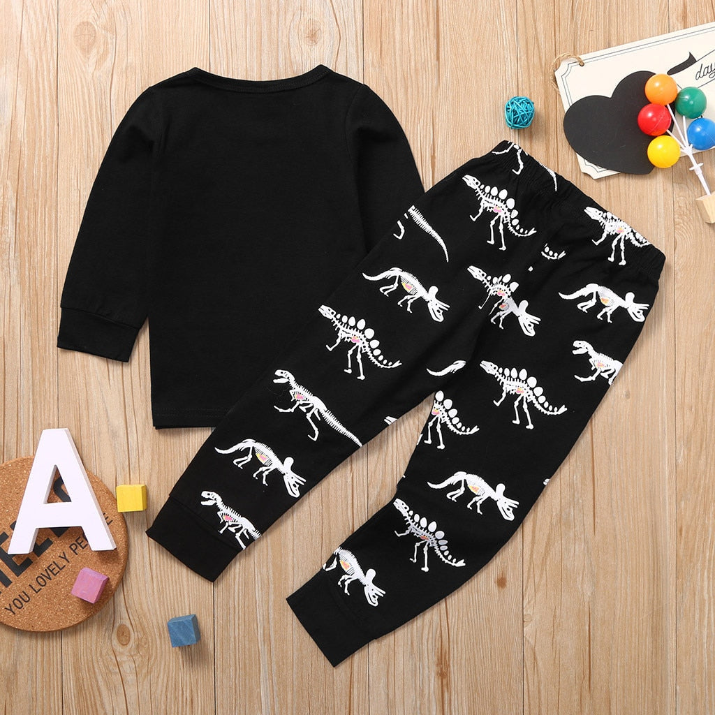 Pyjama Enfant Printemps/Automne – Ensemble Manches Longues Motif Dinosaure