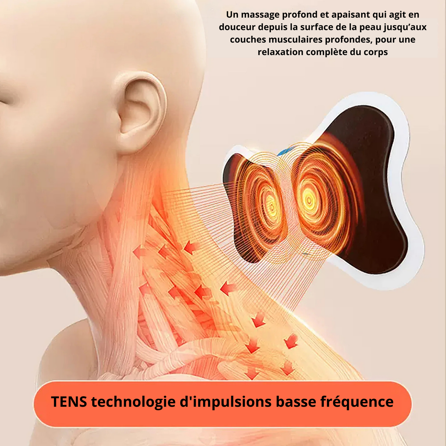 Mini EMS Electric Neck Massager, Cervical Vertebrae Back Massage Patch, Relieve Muscle Fatigue