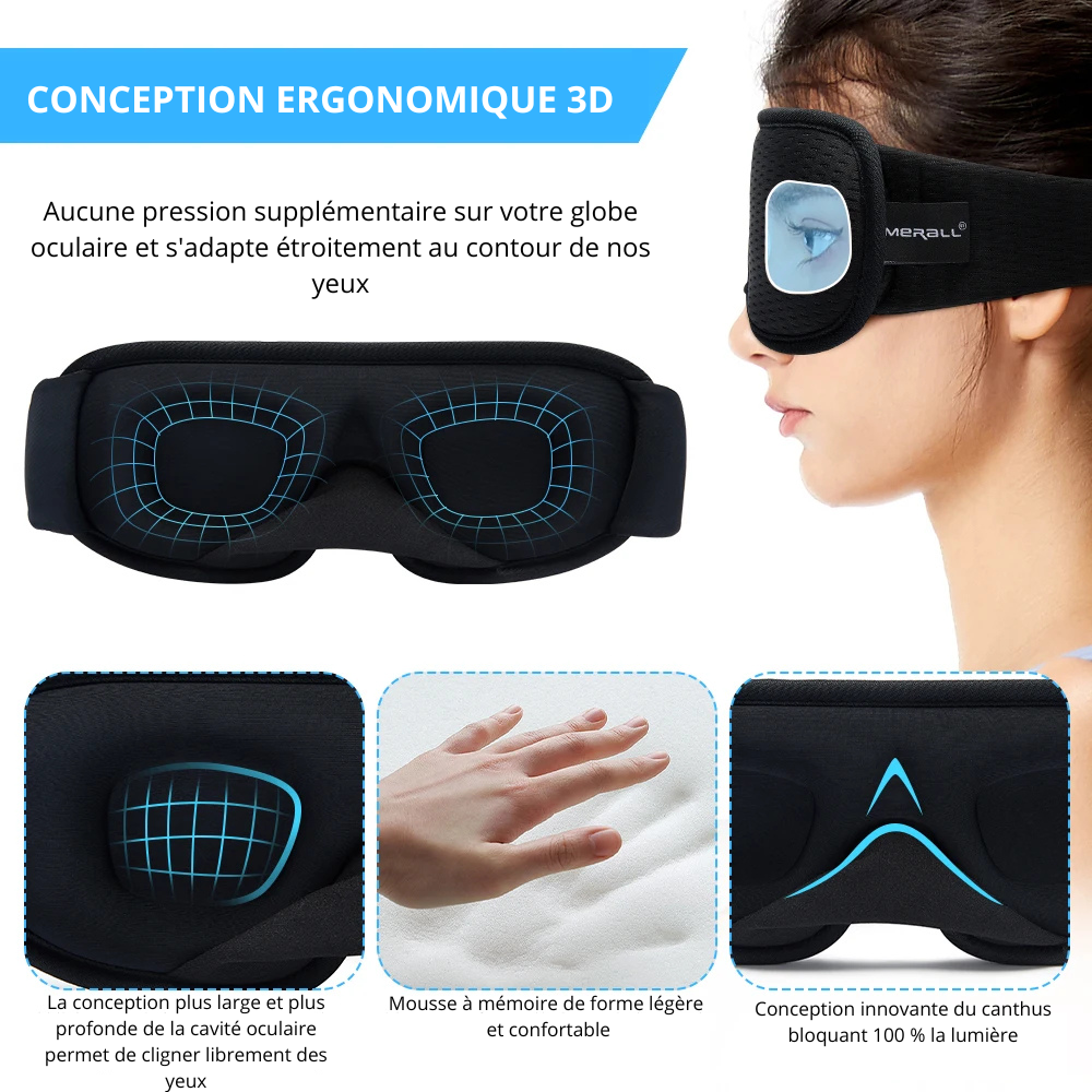 Breathable, light-blocking 3D sleep mask.