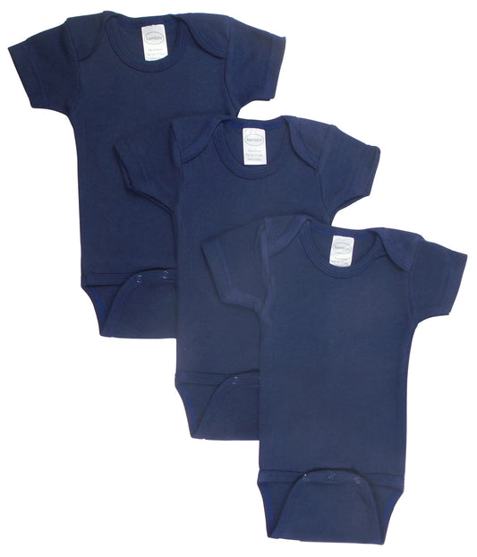 Lot de 3 Bodies Bébé Manches Courtes Bleu Marine