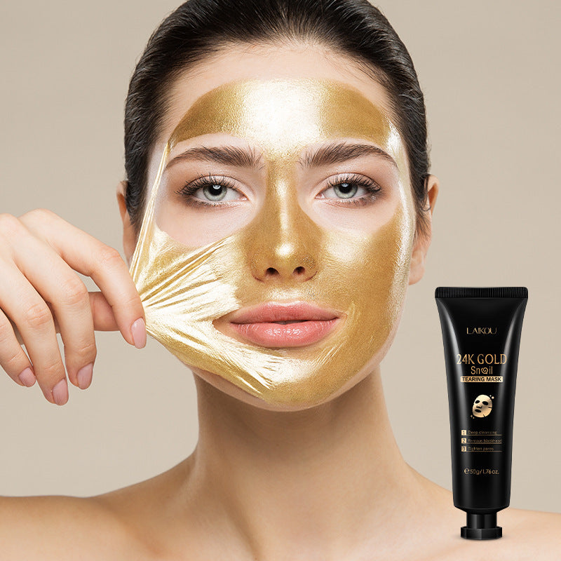 Masque Peel-Off Or 24K & Bave d’Escargot – Hydratation & Éclat