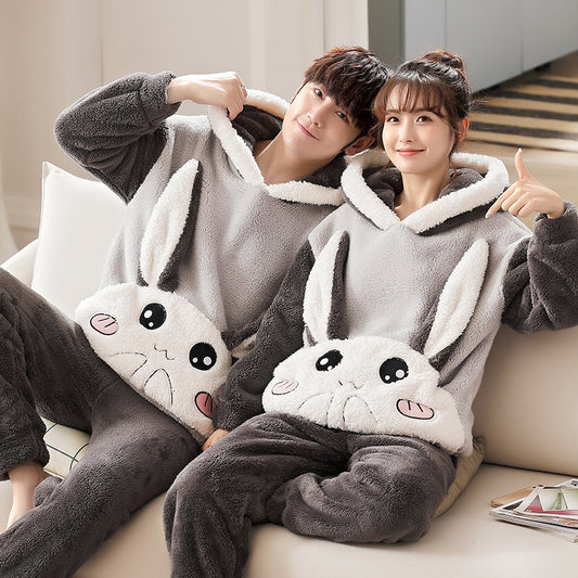 Ensemble Loungewear Fashion à Capuche | Polaire Douce Coral Fleece – Tenue Décontractée Mixte