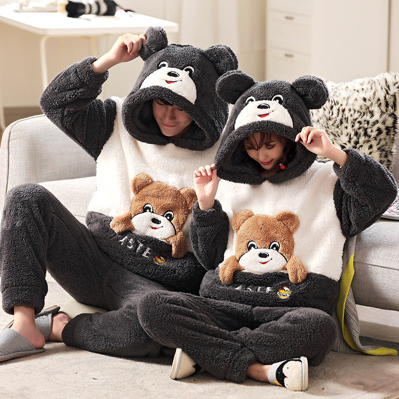 Ensemble Loungewear Fashion à Capuche | Polaire Douce Coral Fleece – Tenue Décontractée Mixte